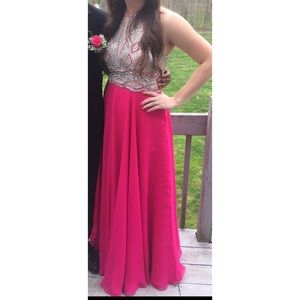 pink sparkly prom dress